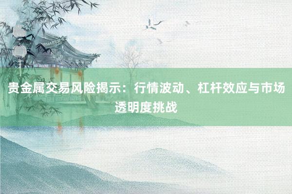 贵金属交易风险揭示：行情波动、杠杆效应与市场透明度挑战